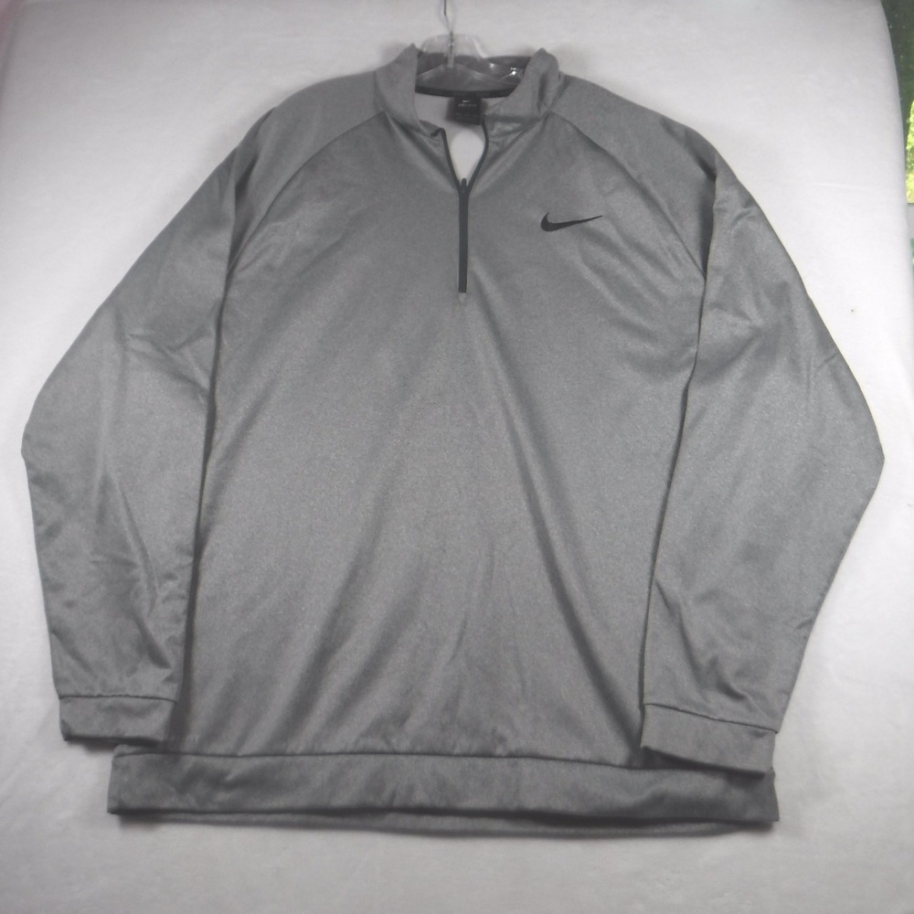 Nike Dri-FIT Men 4XL-T Gray Quarter Zip Pullover Training Top Activewear Outdoor